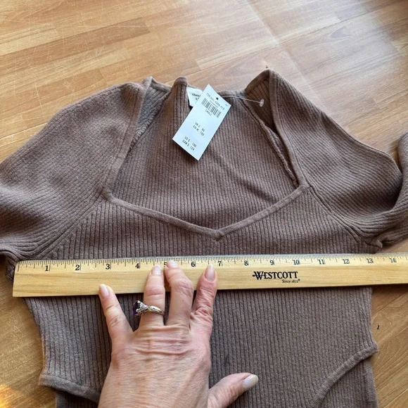 Abercrombie & Fitch maxi dress long sleeve brown cut outs sexy size S NWT - Picture 7 of 10